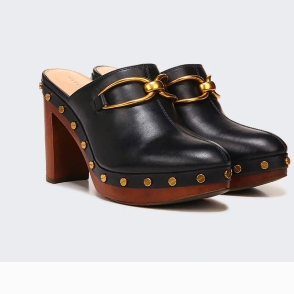 Veronica Beard Giles Leather Bit Mule Clogs